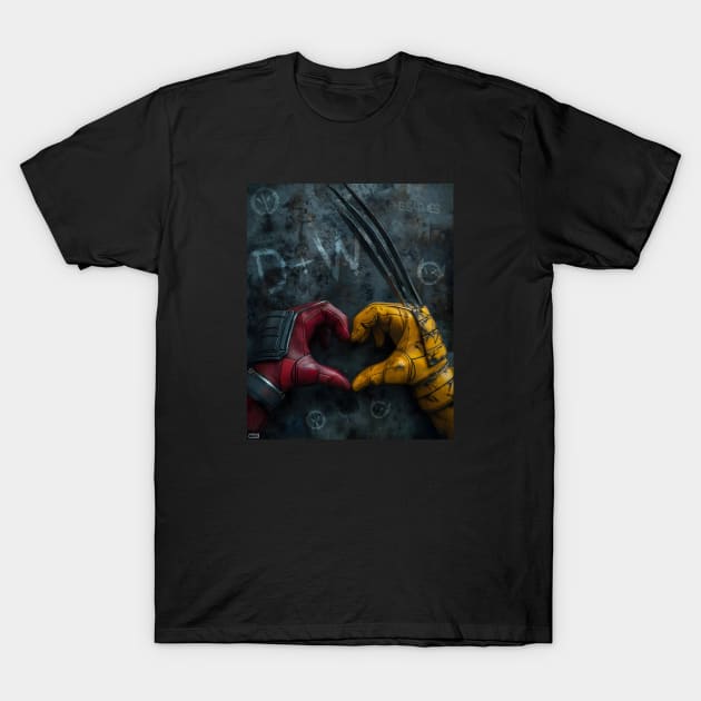 Deadpool and Wolverine Love, Wilson & Howlett 2024 T-Shirt by octavio may berry